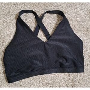 NWOT Aerie Offline Stretch Medium Support Sports Bra Black Size XL